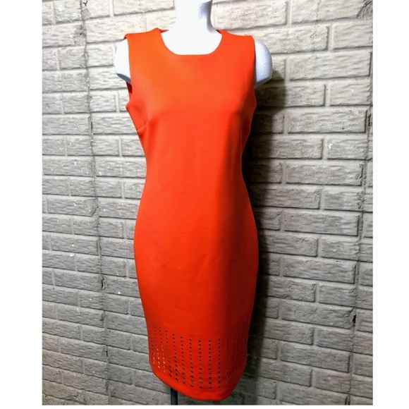 Calvin Klein Dresses & Skirts - Bright Orange Calvin Klein Sheath Sleeveless Dress